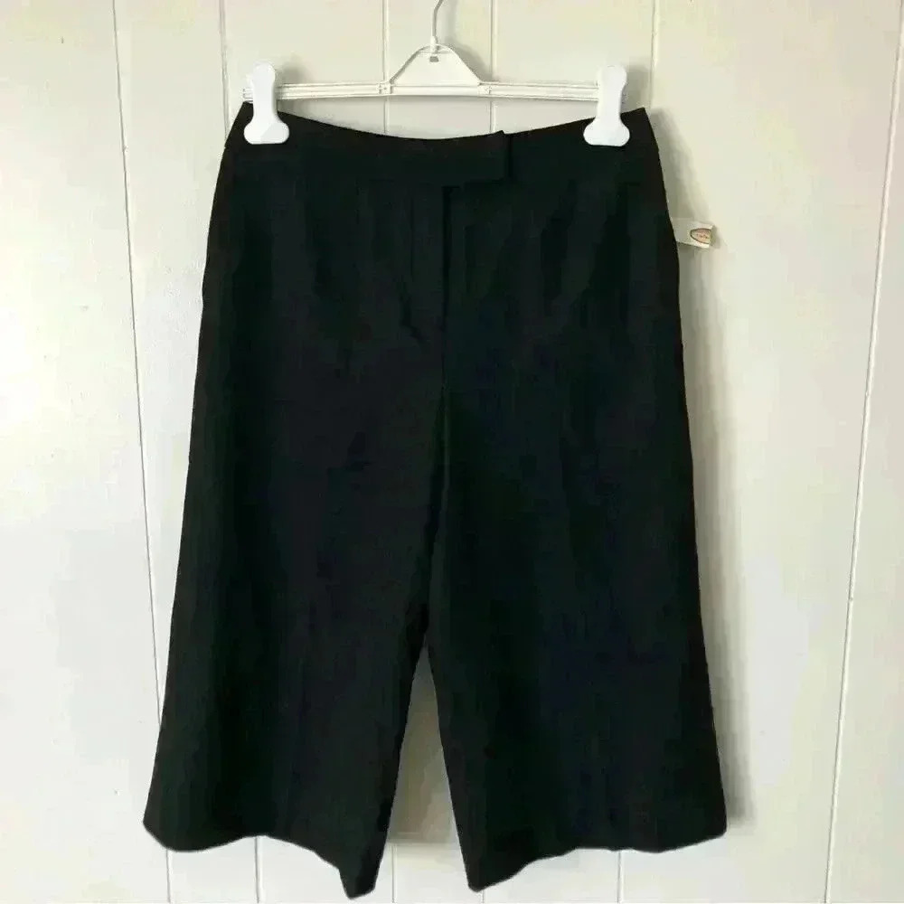 Talbots Wide Leg Bermuda Wool Pants Size 8